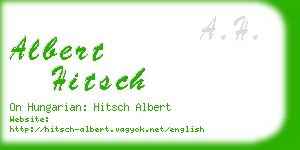 albert hitsch business card